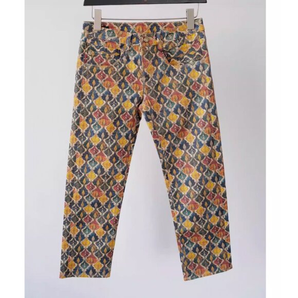 NWT R13 Boy Straight Jeans 24/25/26/27 Gold Orange Ikat - Picture 6 of 11